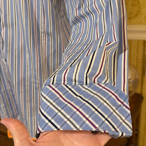 Eight X Premium Men's Blue Striped Shirt. 3XL. Nearly new - Picture 3 of 9
